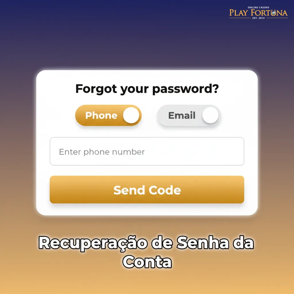 Passo a passo de recuperação de senha: Esqueci minha senha, link/código por e-mail ou SMS, nova senha e ativar 2FA.