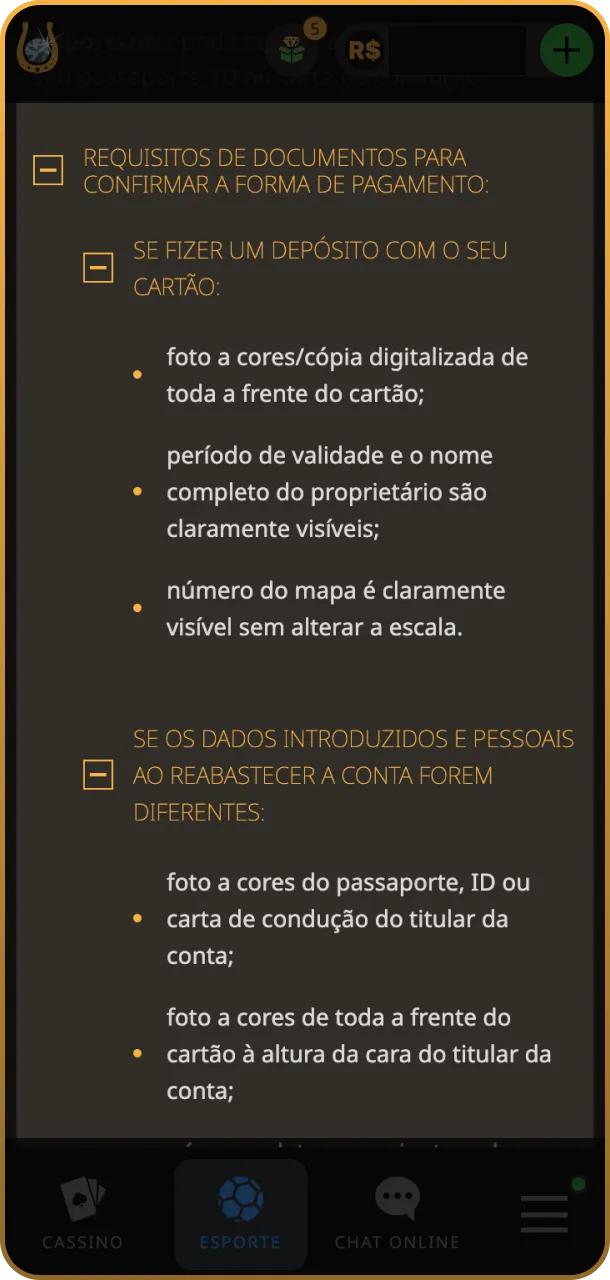 Tire uma selfie de confirmação para validar sua conta Play Fortuna.
