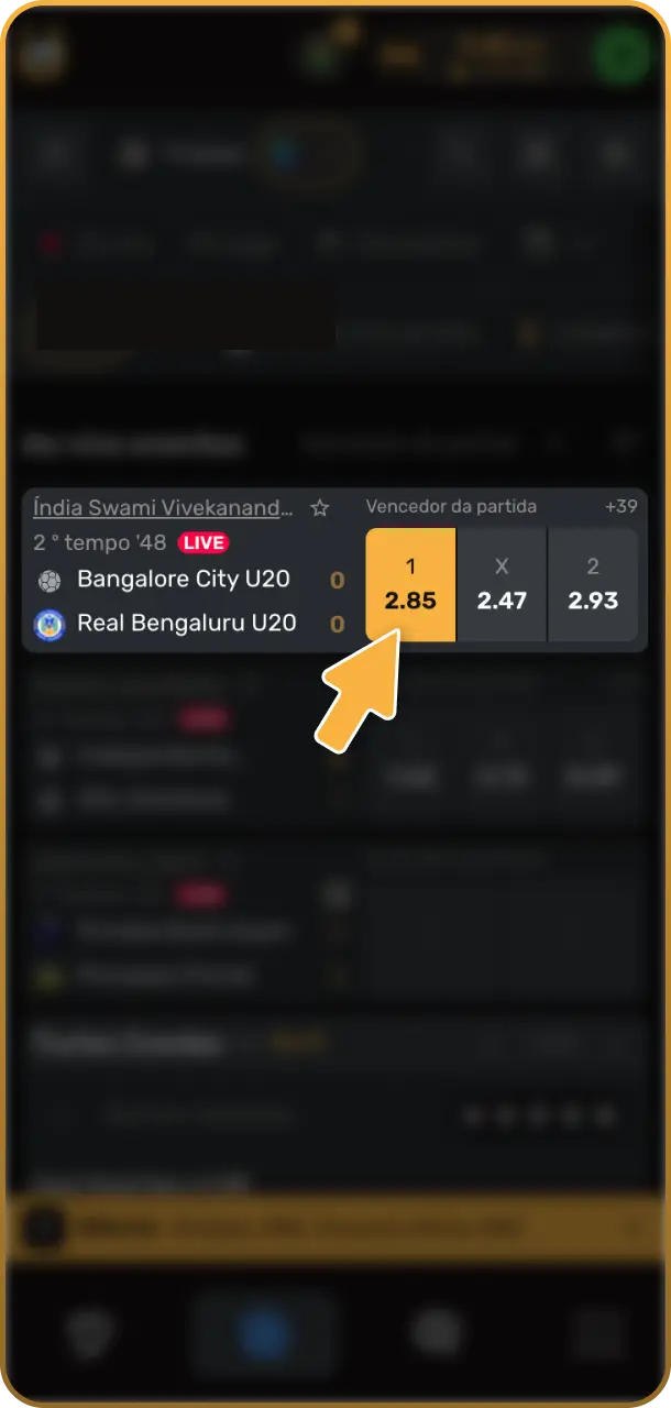 Avalie os mercados em tempo real e clique nas probabilidades numéricas dentro do app do Play Fortuna.