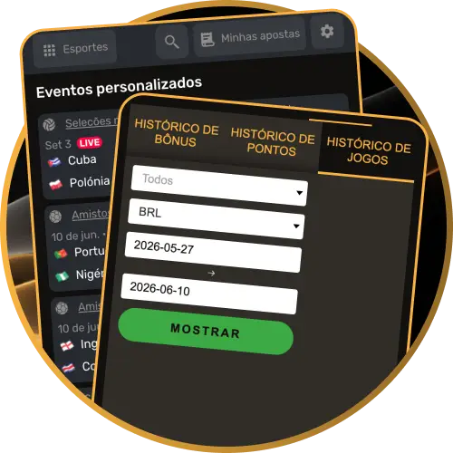 Monitore todas as suas apostas e dados salvos no histórico do jogo cloud log do app do Play Fortuna.