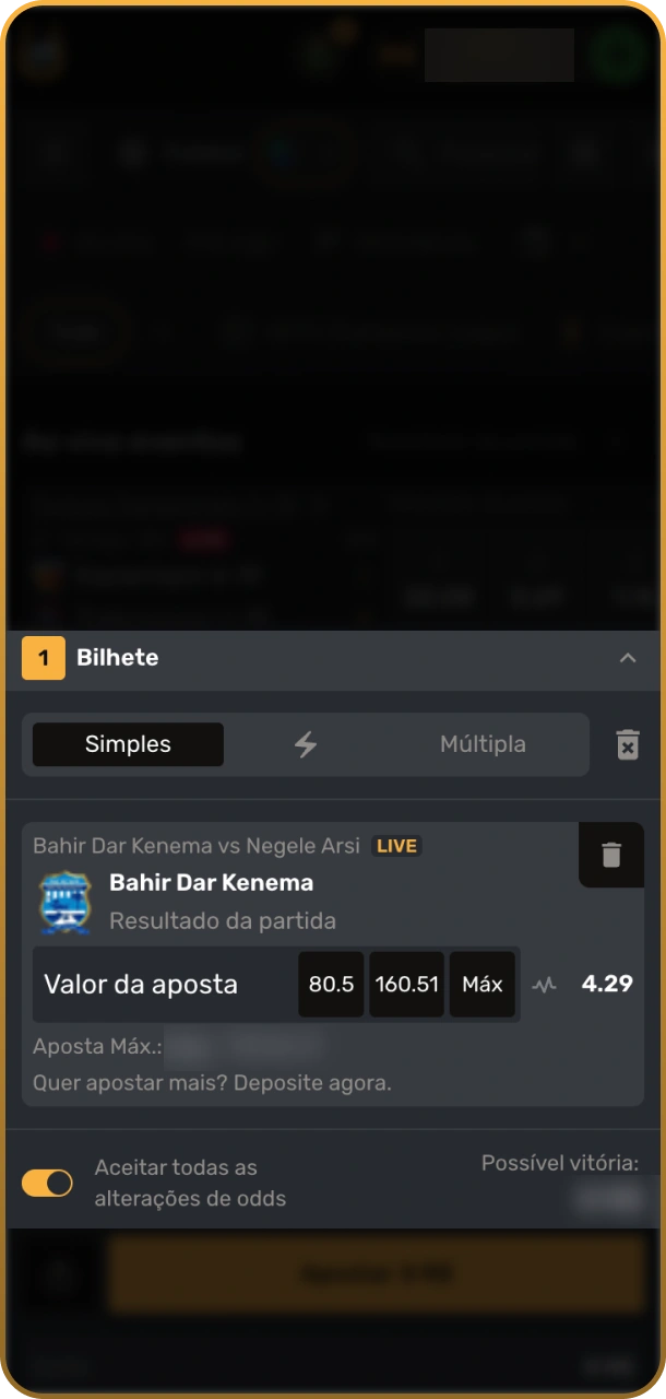 Defina a sua estratégia e insira o valor da sua aposta no painel do Play Fortuna.