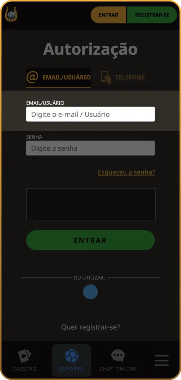 Preencha o formulário informando os dados da sua conta na página do Play Fortuna.
