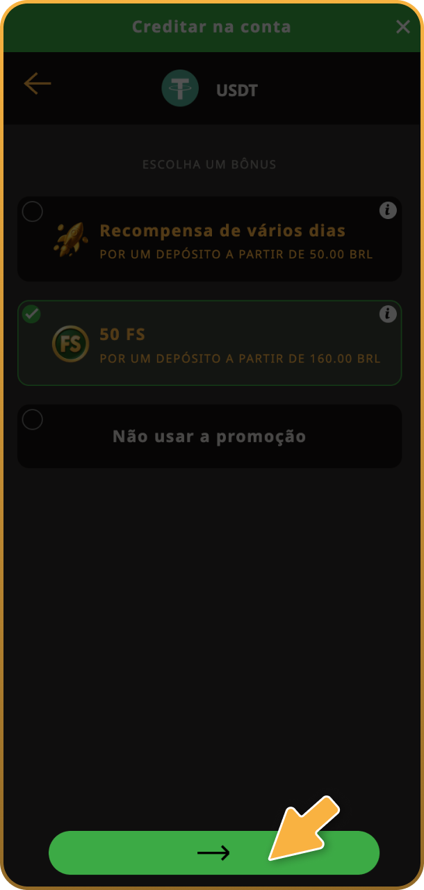 Valide a operação para garantir os benefícios promocionais oferecidos pelo Play Fortuna.