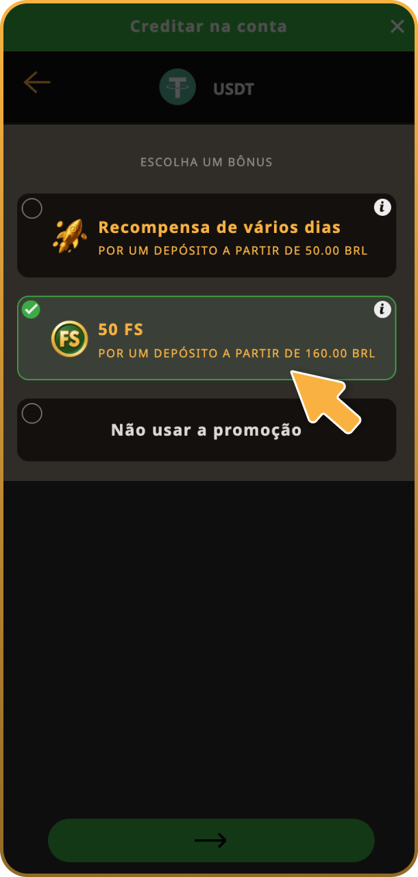 Digite o cupom promocional no campo correto para resgatar seu bônus do Play Fortuna.